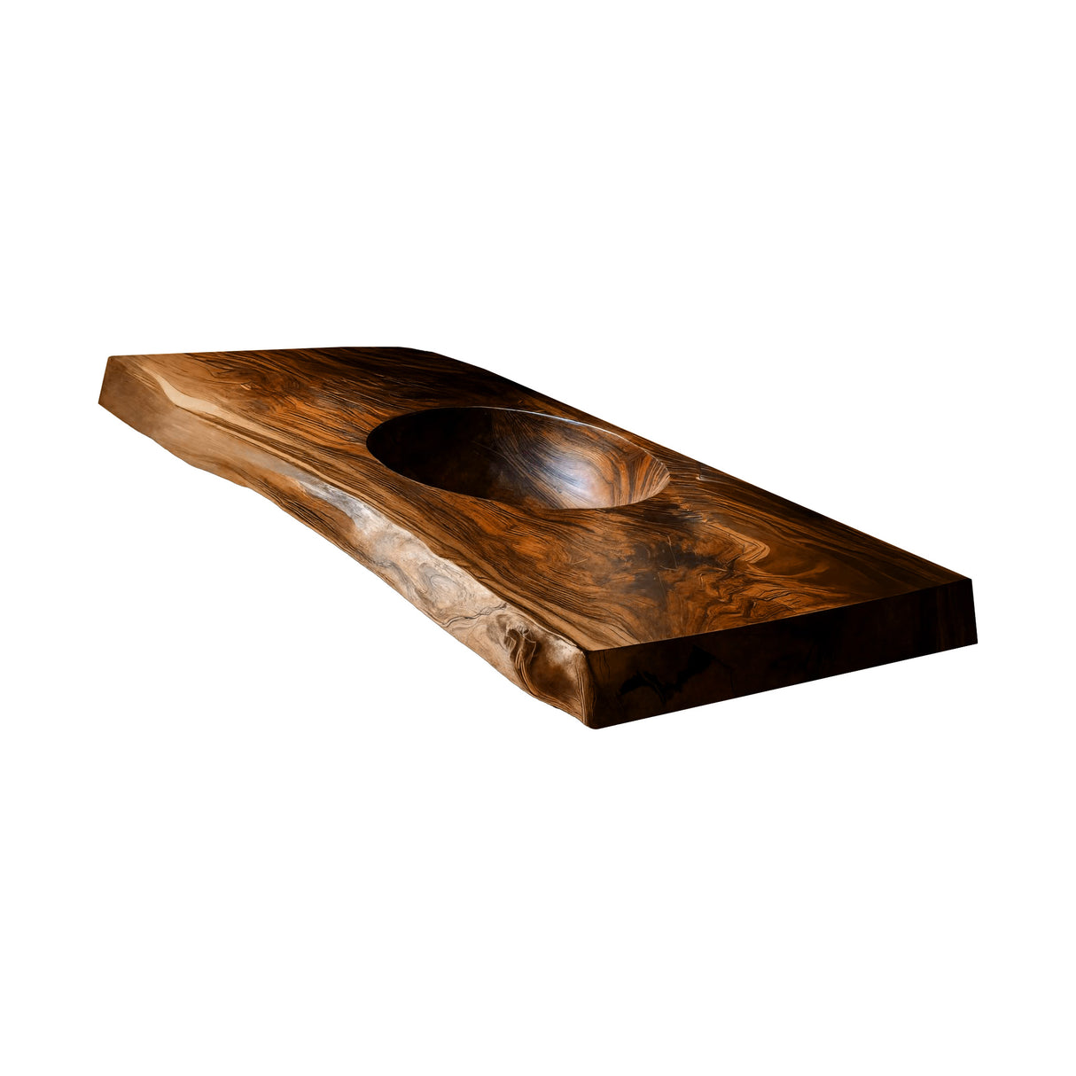 Sylvara Live Edge Solid Wood Floating Bathroom Vanity with Integrated Sink Brown - Timberustic Floating Bathroom Vanity with Integrated Sink