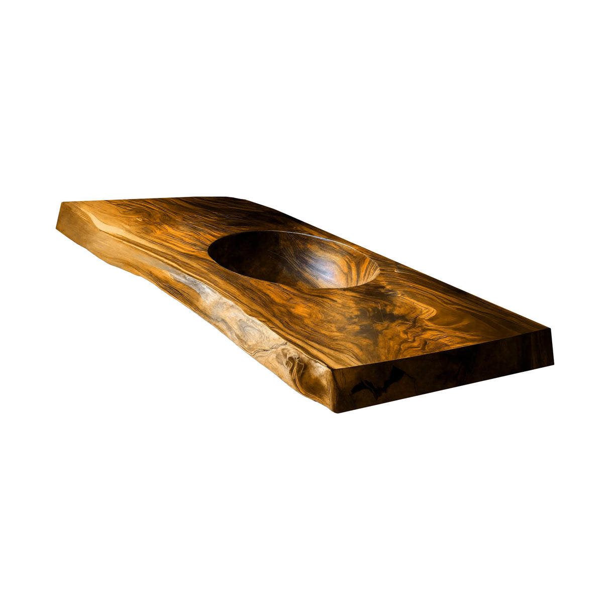 Sylvara Live Edge Solid Wood Floating Bathroom Vanity with Integrated Sink Teak - Timberustic Floating Bathroom Vanity with Integrated Sink