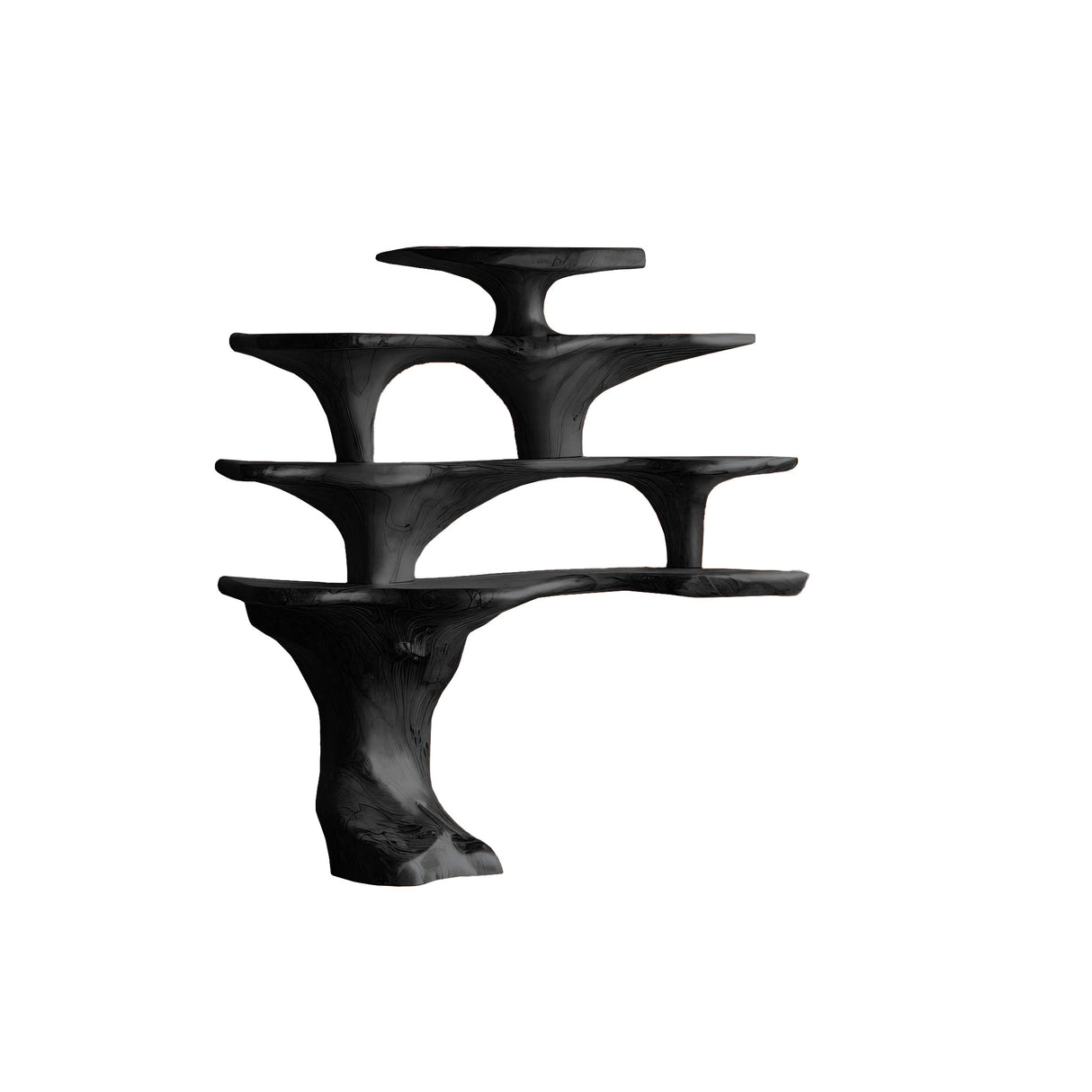 Sylvara Live Edge Solid Wood Kitchen Shelf Black - Timberustic Kitchen Shelf