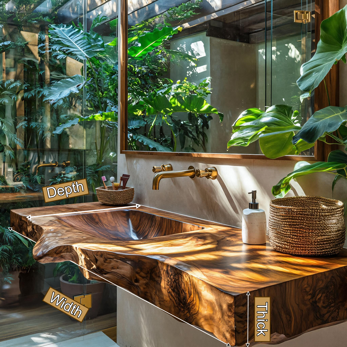 Sylvara Sculpted Solid Wood Floating Bathroom Vanity with Integrated Sink SPA267467 - Timberustic Floating Bathroom Vanity with Integrated Sink