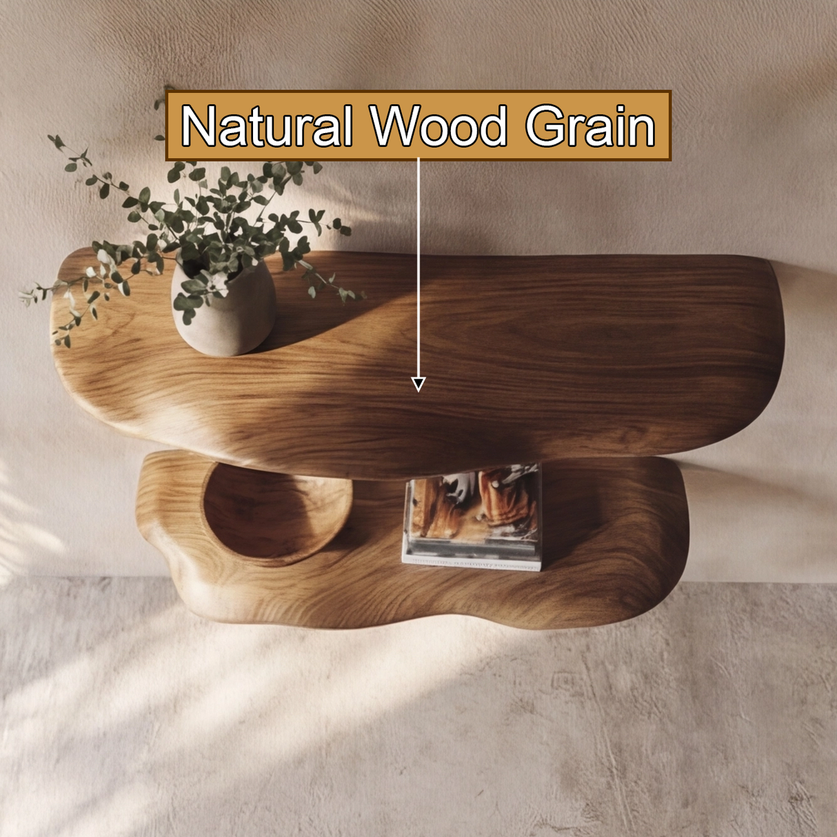 Sylvara Sculpted Solid Wood Mushroom Floating Shelf SPA835838 - Timberustic Floating Shelf