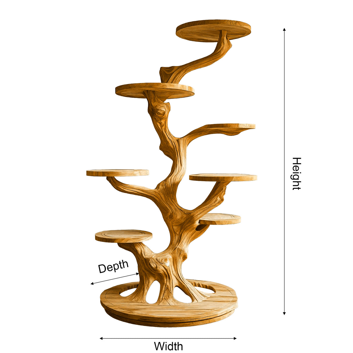 Sylvara Sculpted Solid Wood Tree-Inspired Cat Tree Shelf - Timberustic Tree-Inspired Cat Tree Shelf
