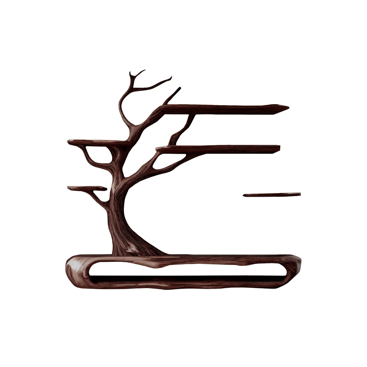 Sylvara Tree Branch Live Edge Solid Wood TV Console Dark Walnut - Timberustic TV Console with Tree Shelf