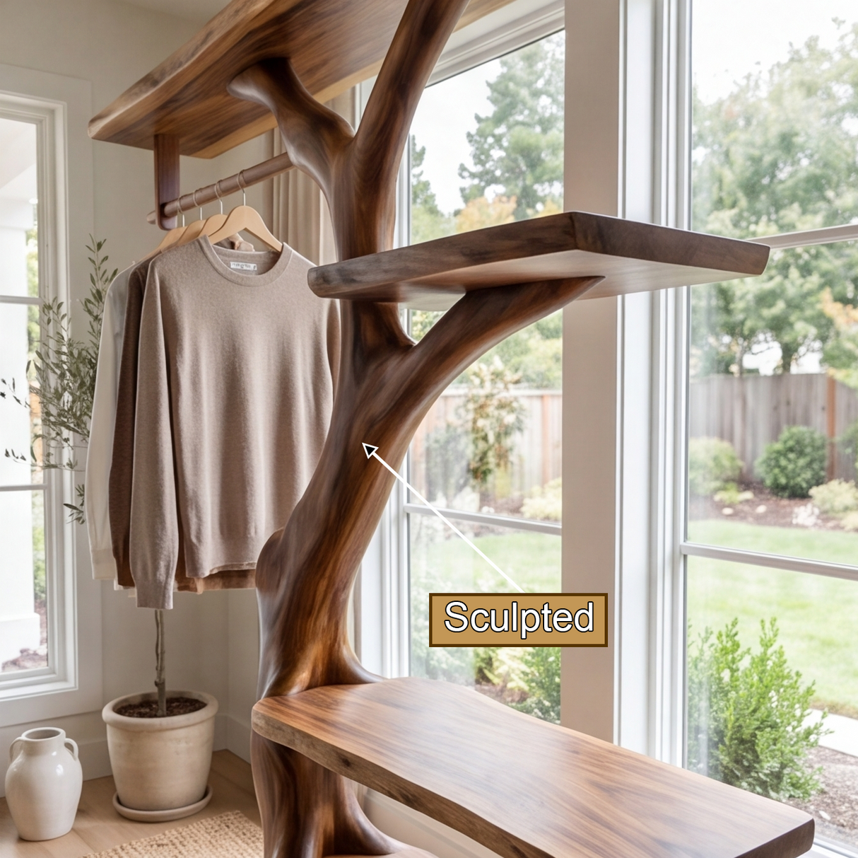 Sylvaren Handcrafted Solid Wood Entryway Organizer - Timberustic Entryway Organizer