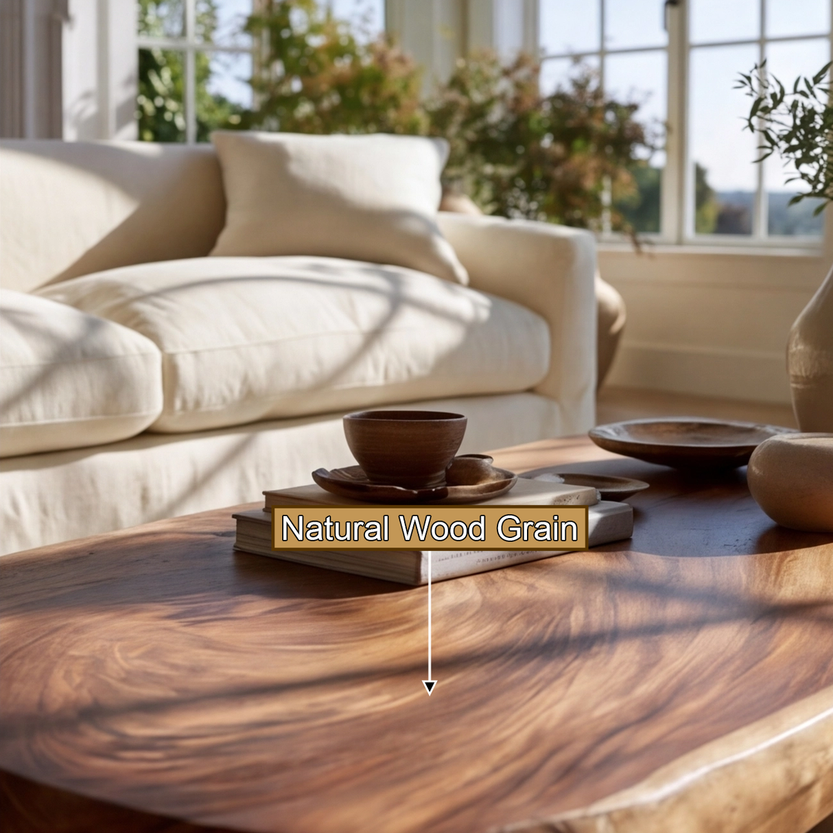 Sylvaren Live Edge Solid Wood Coffee Table - Timberustic Coffee Table