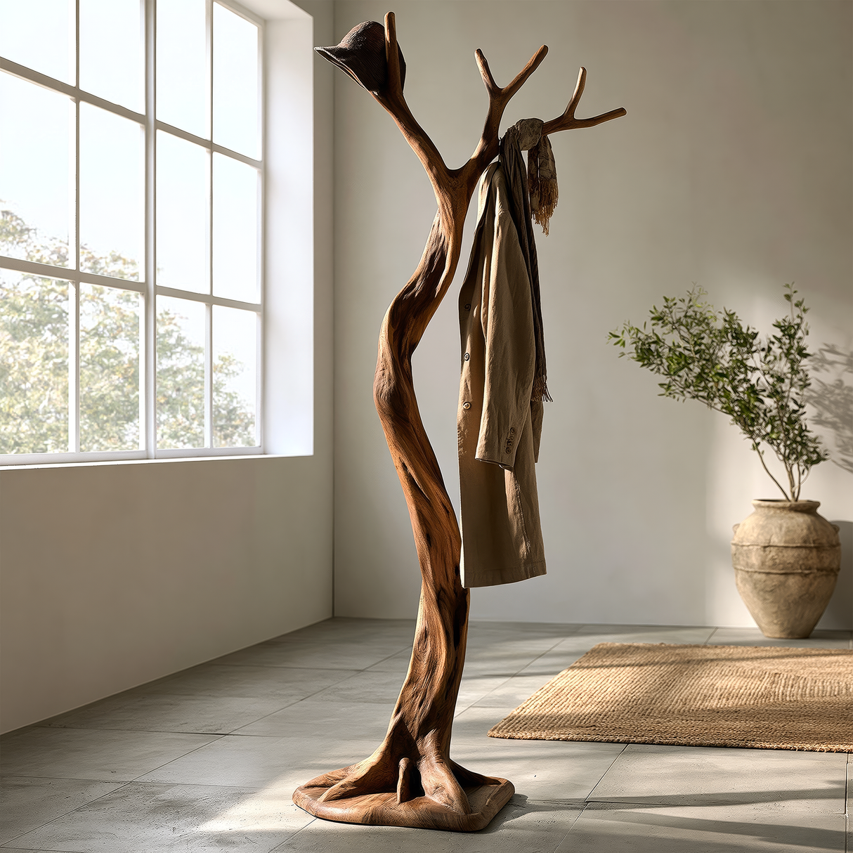 Sylvaren Sculpted Solid Wood Tree Coat Rack - Timberustic Tree Coat Rack