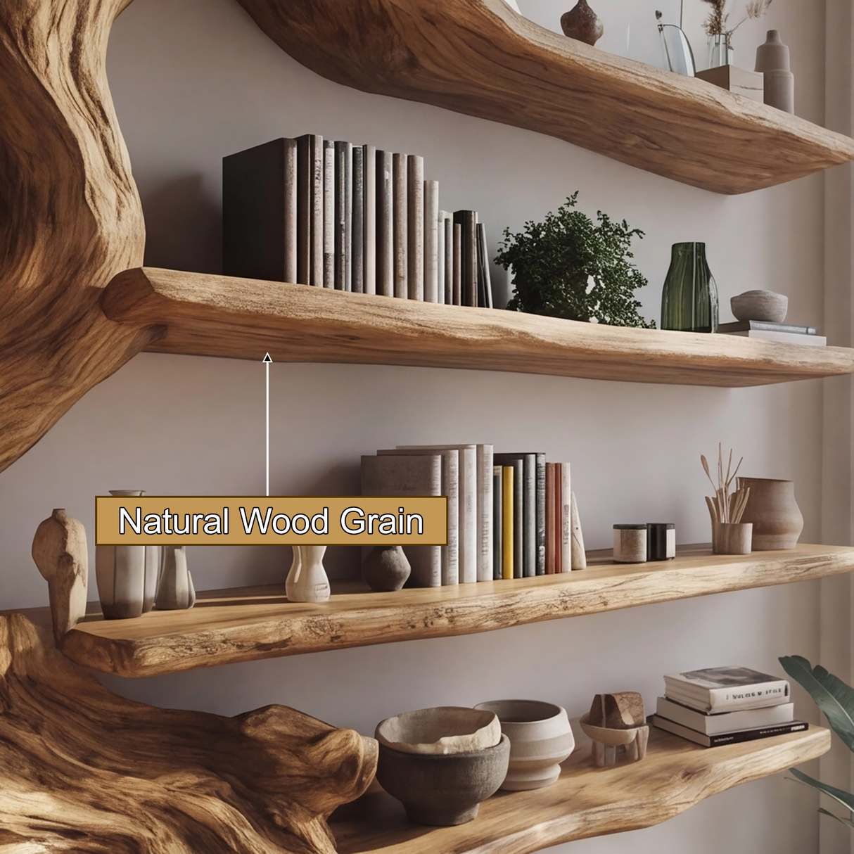 Sylvareth Sculpted Solid Wood Tree Bookshelf - Timberustic Tree Bookshelf