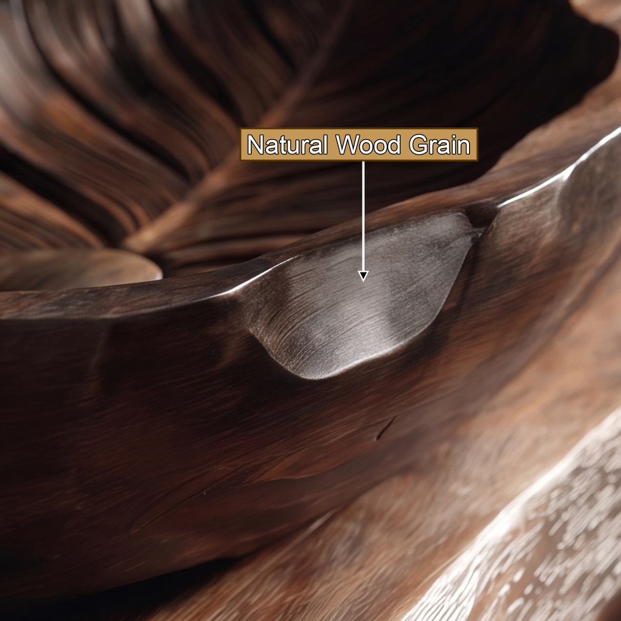 Sylvaria Handcrafted Solid Wood Leaf Vessel Sink