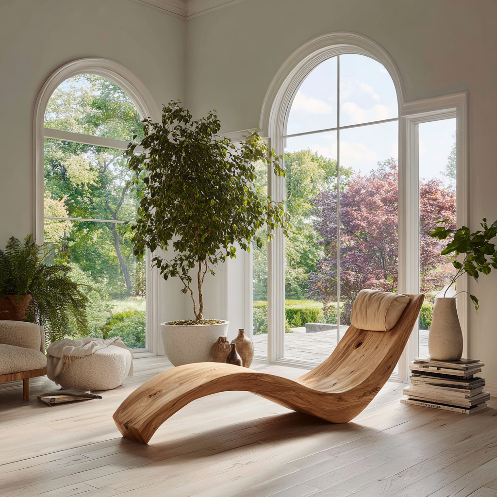 Sylvaris Handcrafted Solid Wood Chaise Lounge