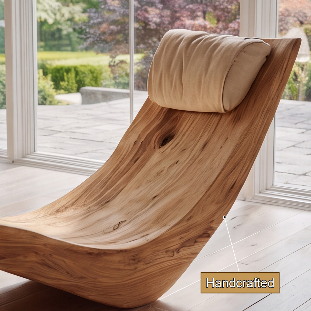 Sylvaris Handcrafted Solid Wood Chaise Lounge