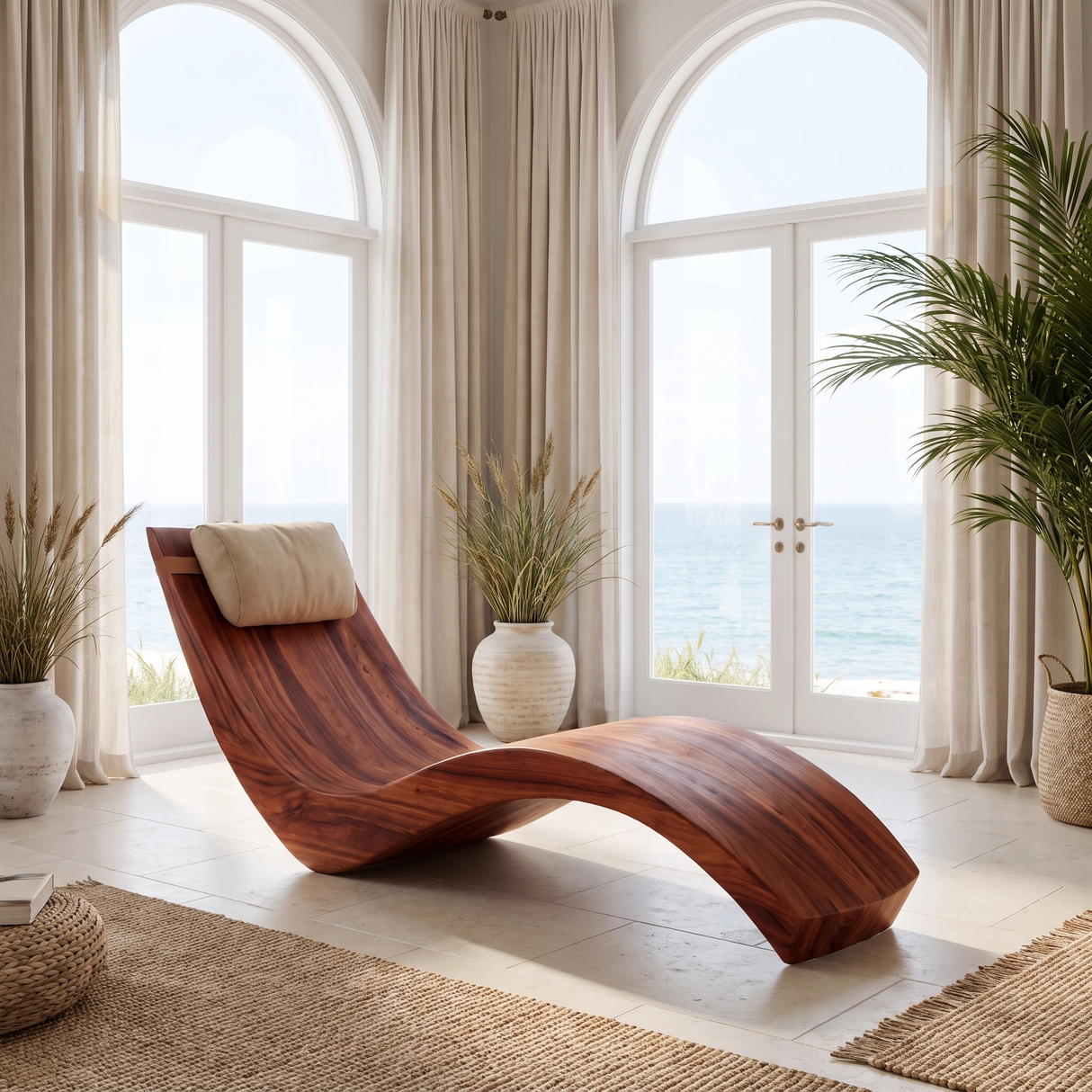 Sylvaris Handcrafted Solid Wood Chaise Lounge