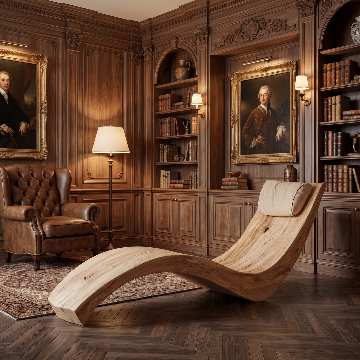Sylvaris Handcrafted Solid Wood Chaise Lounge