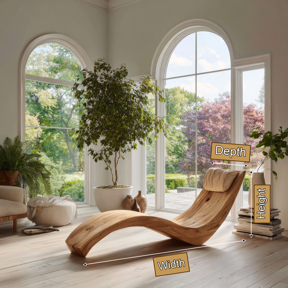 Sylvaris Handcrafted Solid Wood Chaise Lounge - Timberustic Chaise Lounge