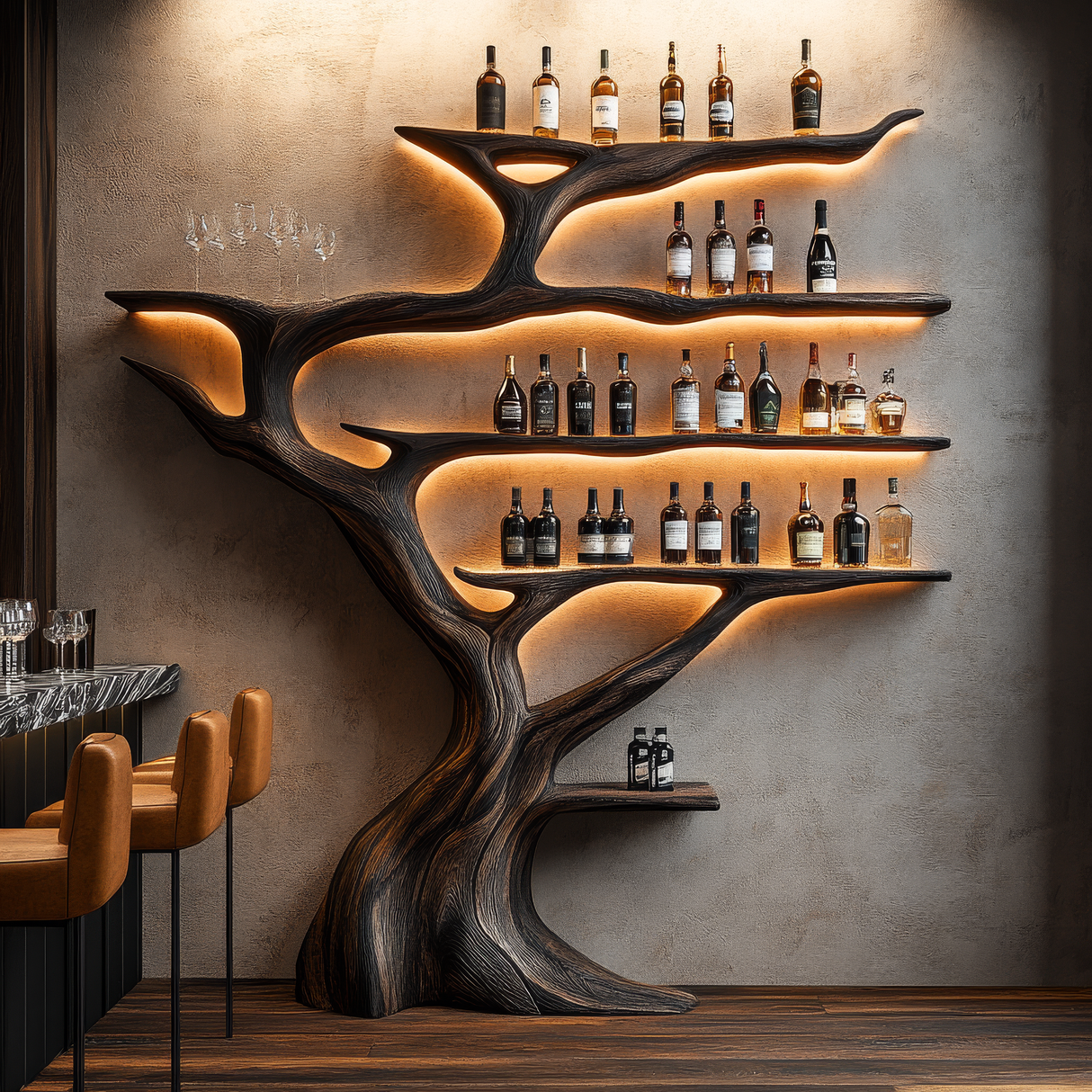 Sylvaris Illuminated Tree Wine Rack - Timberustic Tree Wine Rack