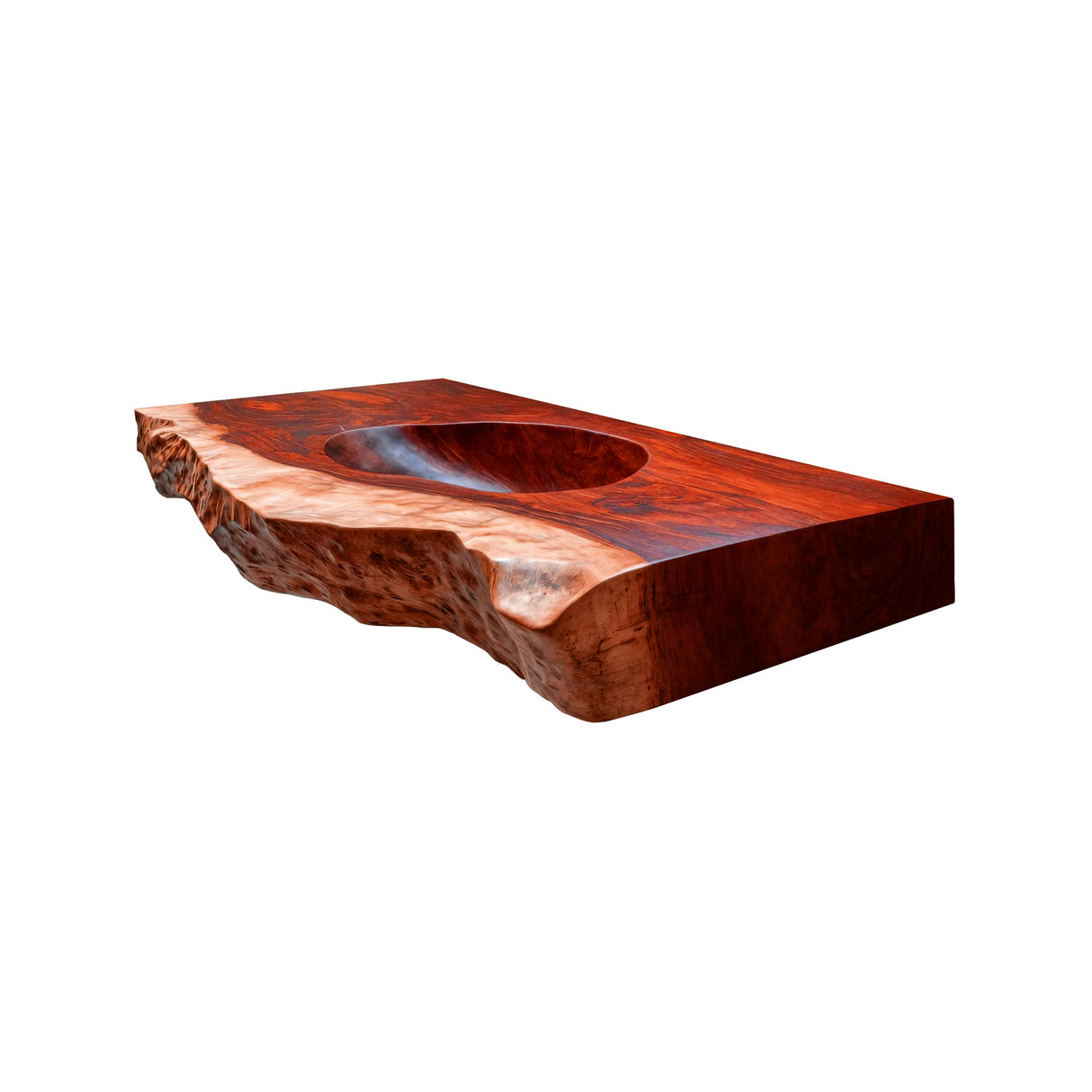 Sylvaris Live Edge Solid Wood Floating Bathroom Vanity with Integrated Sink Mahogany - Timberustic Floating Bathroom Vanity with Integrated Sink