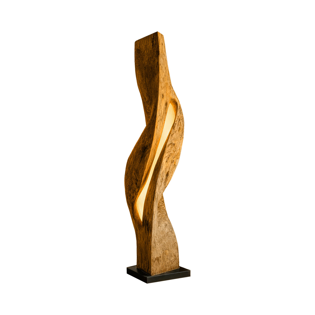 Sylvaris Sculpted Integrated LED Wood Floor Lamp Teak - Timberustic Floor Lamp