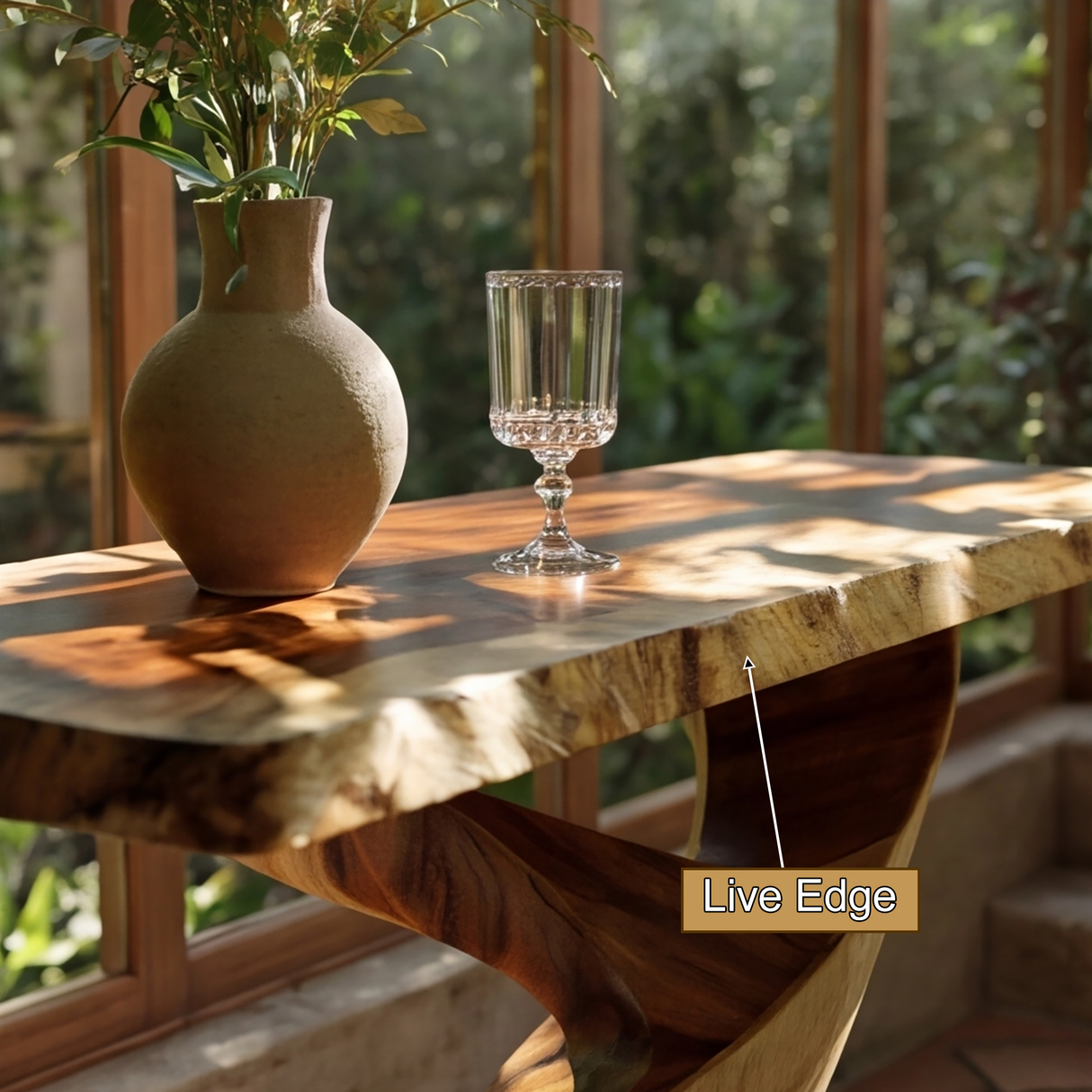 Sylvaris Sculpted Solid Wood Console Table - Timberustic Console Table