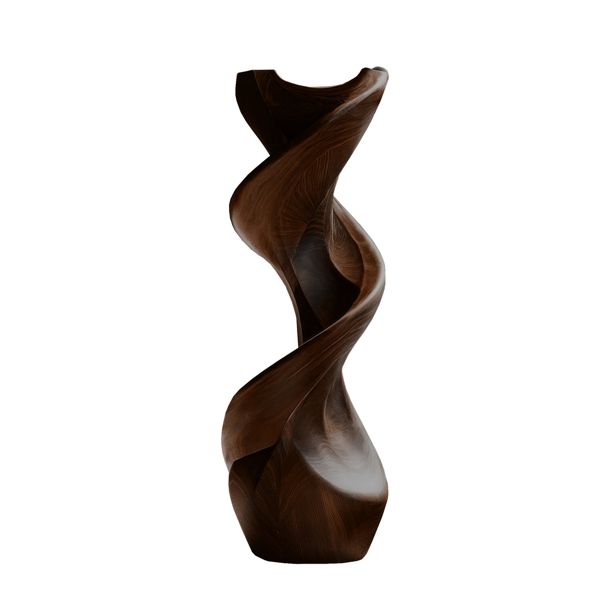 Sylvaris Sculpted Solid Wood Pedestal Stand Dark Walnut - Timberustic Pedestal Stand