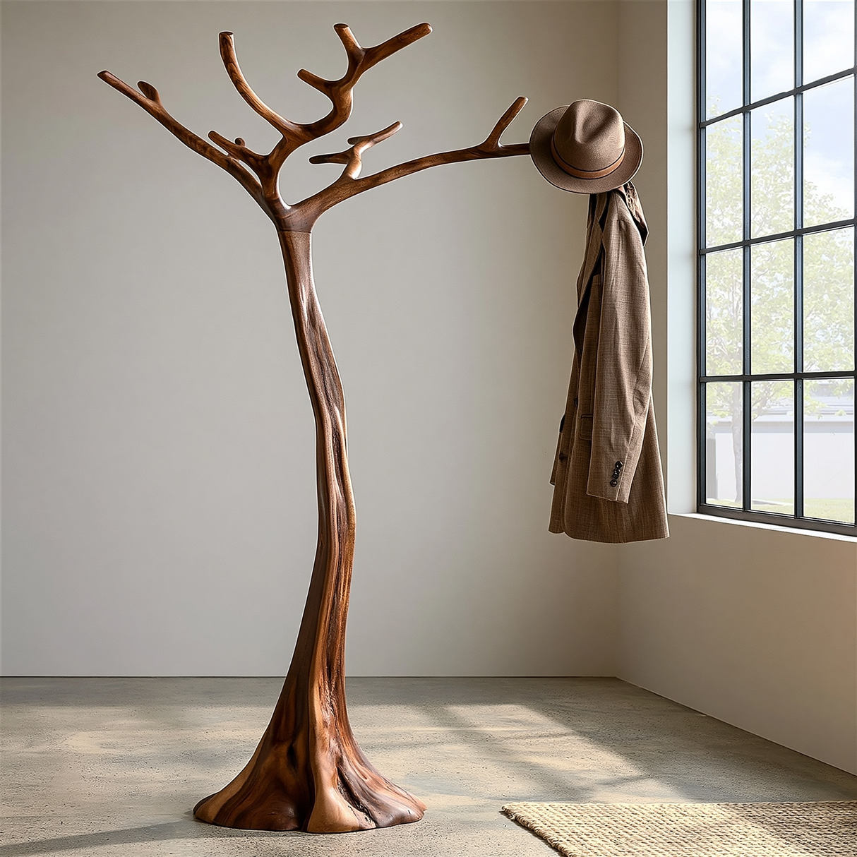 Sylvaris Sculpted Solid Wood Tree Coat Rack - Timberustic Tree Coat Rack