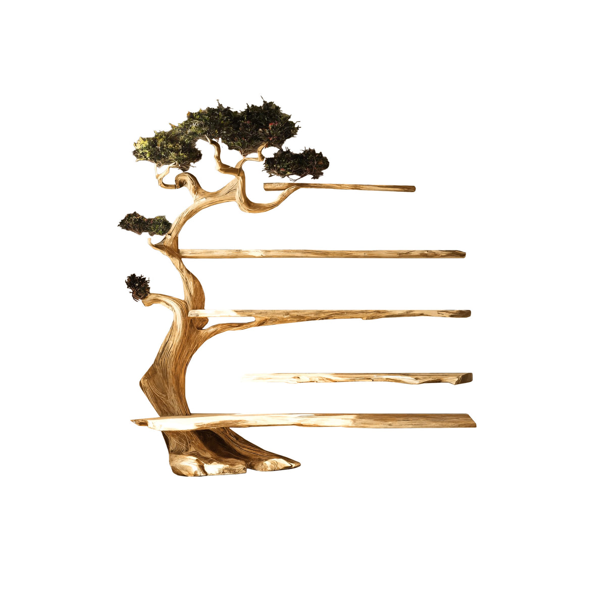 Sylvaris Sculptural Solid Wood Tree Bookshelf Natural Oak - Timberustic Tree Bookshelf