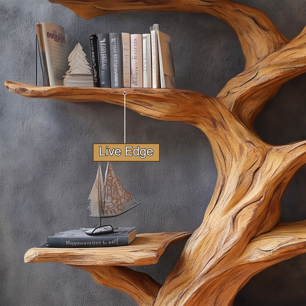 Sylvarque Sculpted Solid Wood Tree Bookshelf - Timberustic Tree Bookshelf