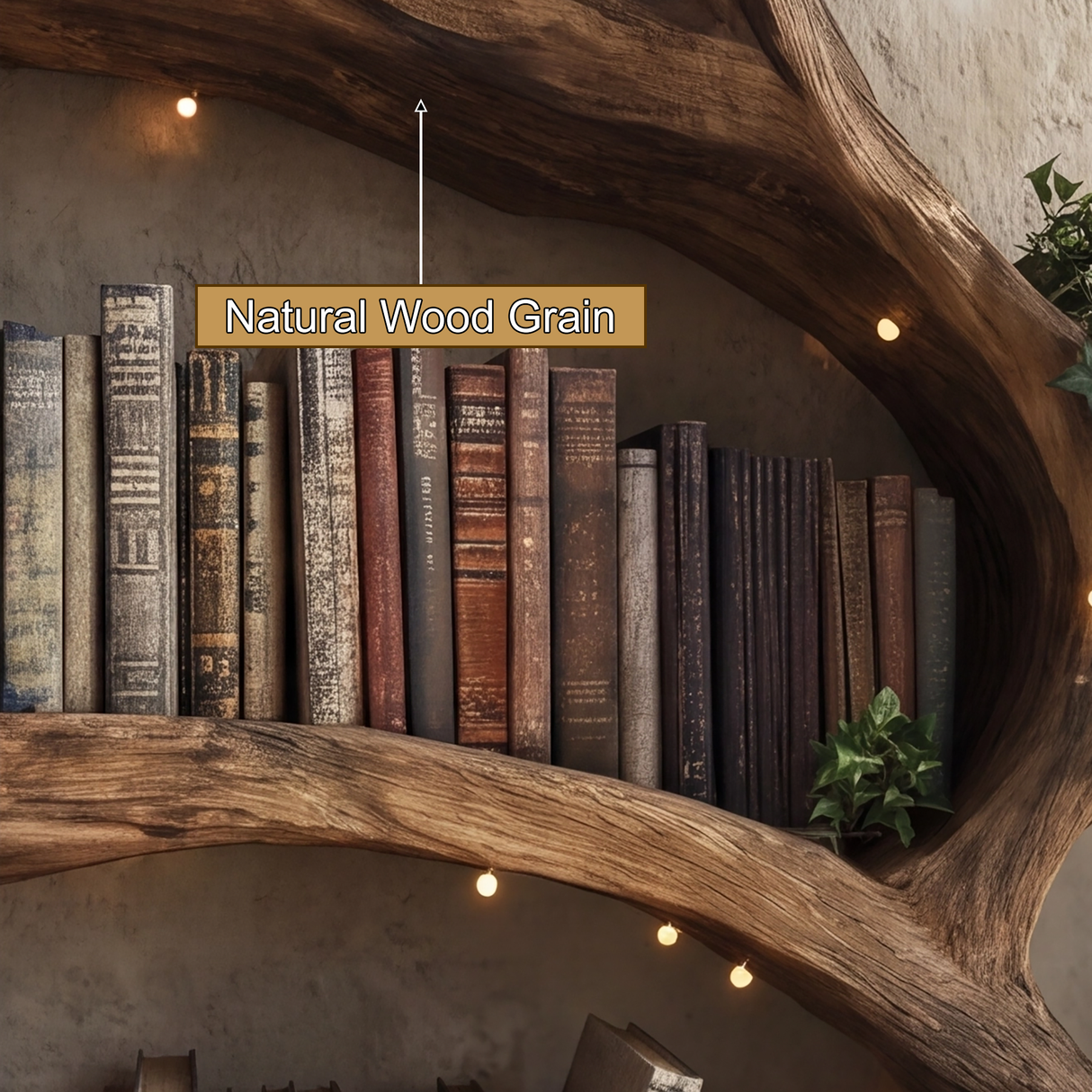 Sylvarune Sculpted Solid Wood Tree Bookshelf - Timberustic Tree Bookshelf