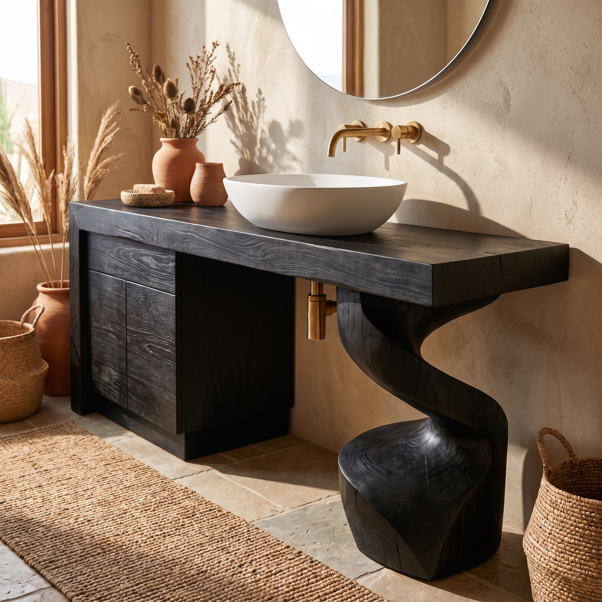 Sylvenor Handcrafted Solid Wood Freestanding Bathroom Vanity with Drawers