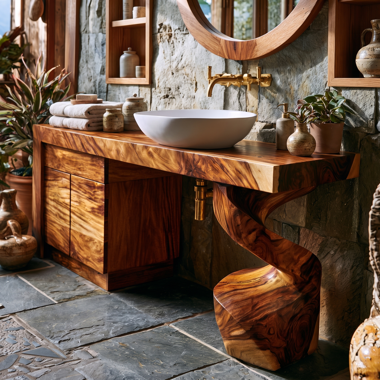 Sylvenor Handcrafted Solid Wood Freestanding Bathroom Vanity with Drawers