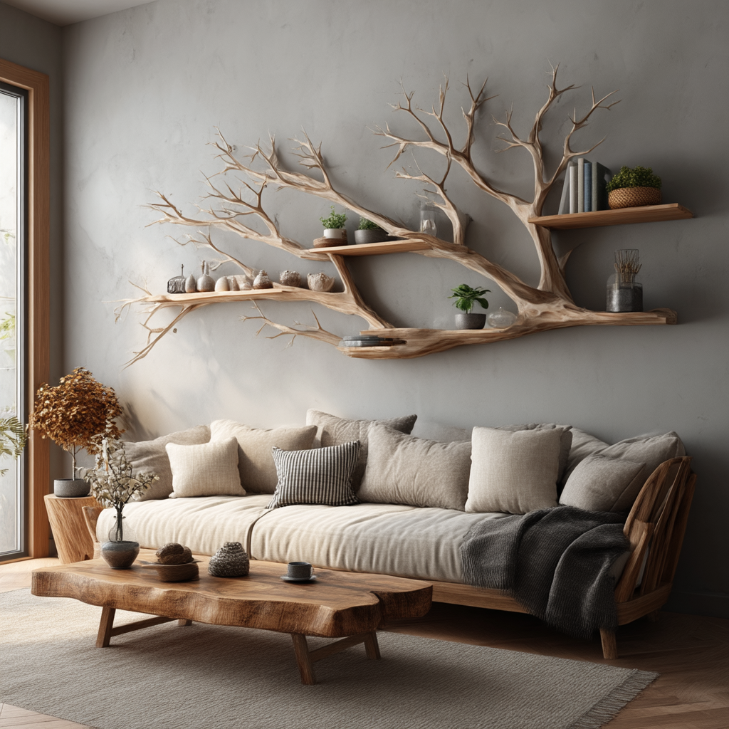 Sylvenroot Handcrafted Solid Wood Tree-Inspired Bookshelf