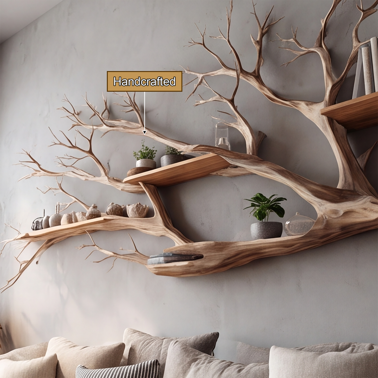 Sylvenroot Handcrafted Solid Wood Tree-Inspired Bookshelf