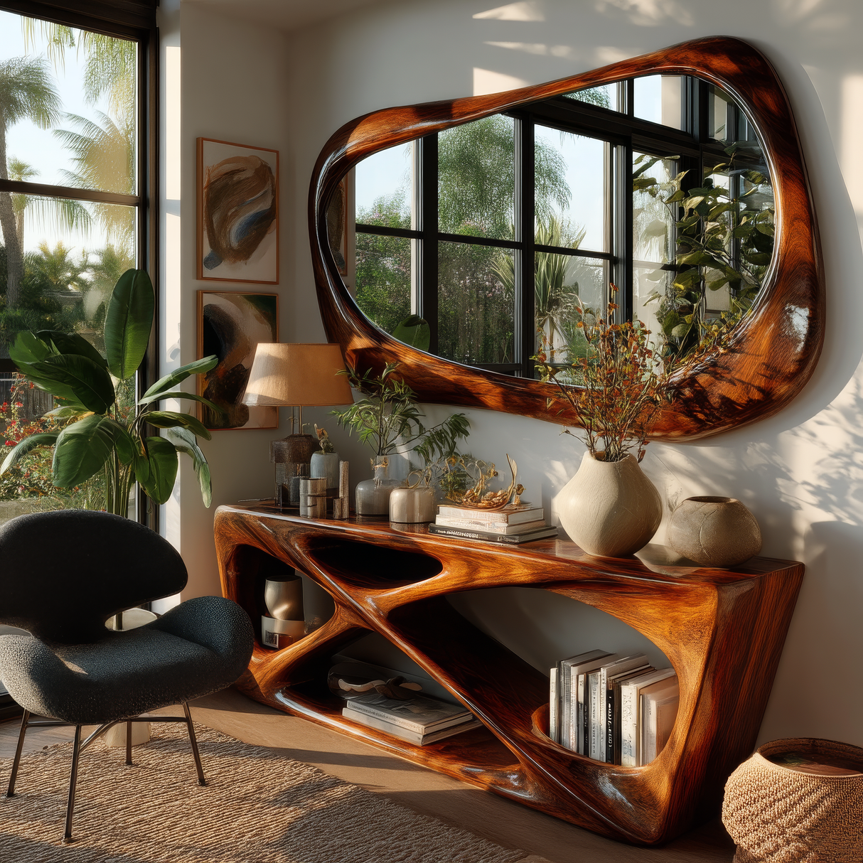 Sylverith Sculpted Wood Console Table - Timberustic Console Table