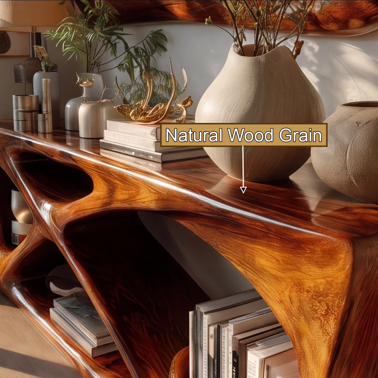 Sylverith Sculpted Wood Console Table - Timberustic Console Table