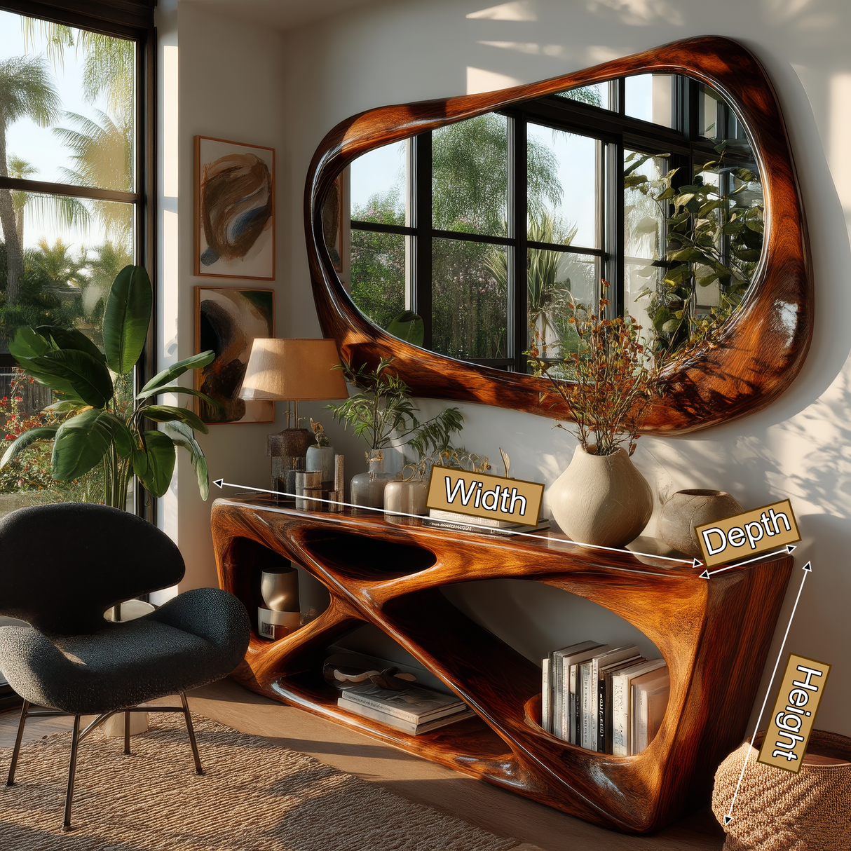 Sylverith Sculpted Wood Console Table - Timberustic Console Table