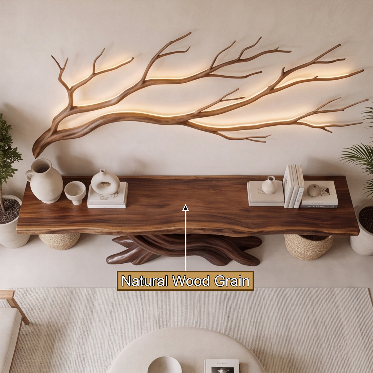 Sylveroak Sculpted Solid Wood Console Table