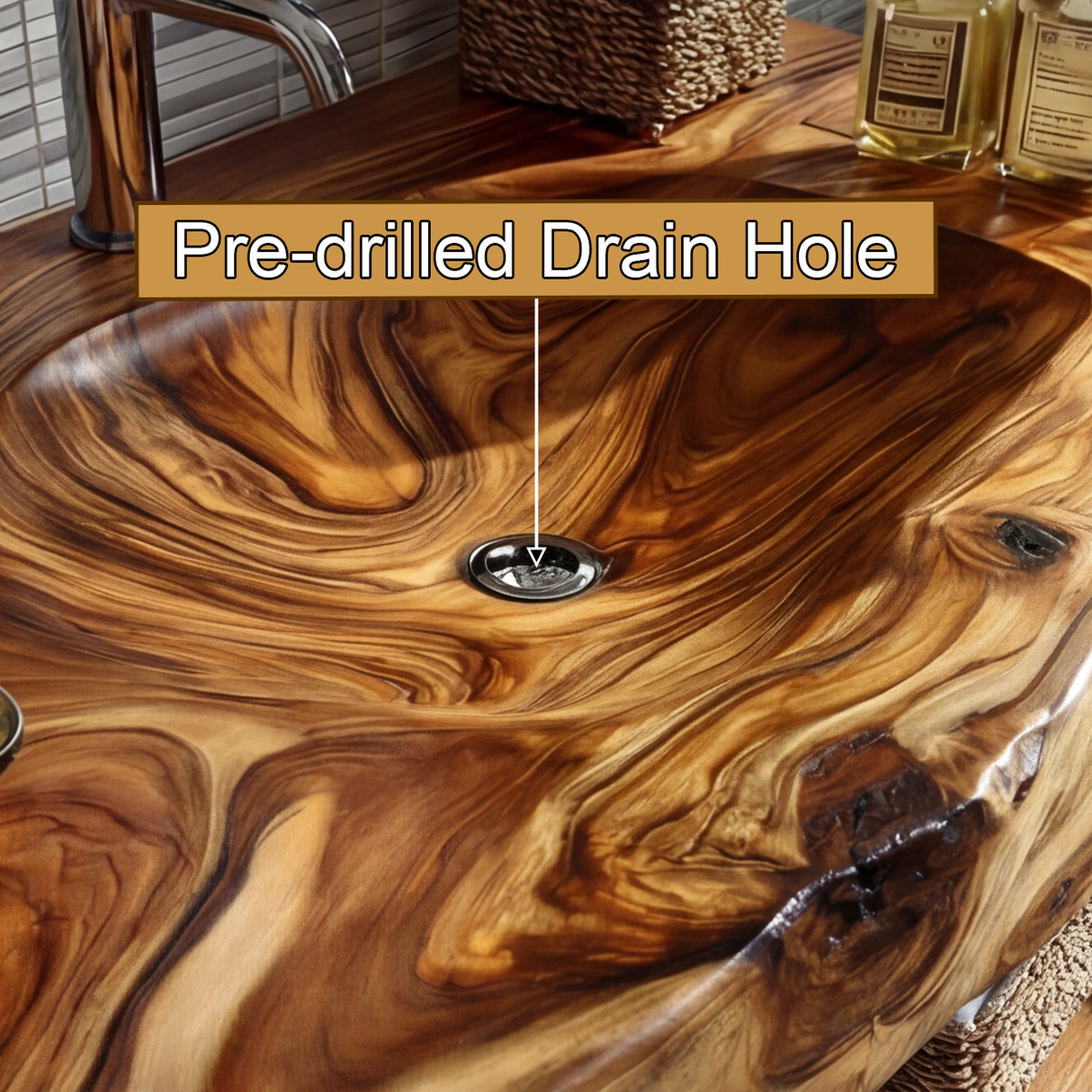 Talvera Live Edge Solid Wood Floating Bathroom Vanity with Integrated Sink SPA4834822 - Timberustic Floating Bathroom Vanity with Integrated Sink