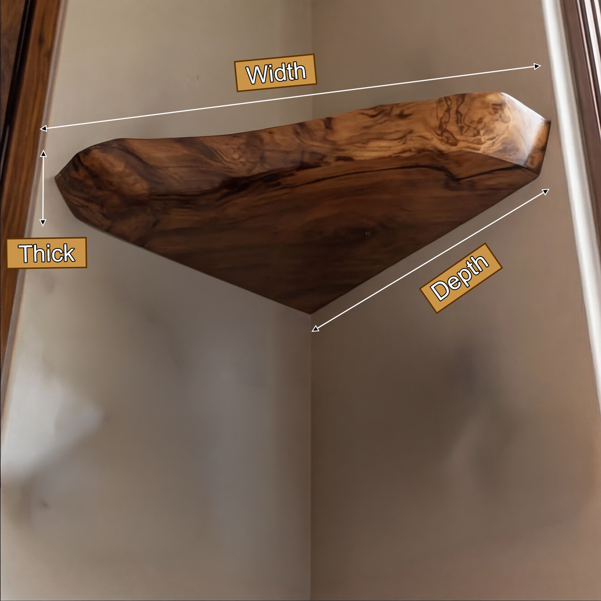 Tavren Live Edge Solid Wood Floating Shelf SPA537547 - Timberustic Floating Shelf