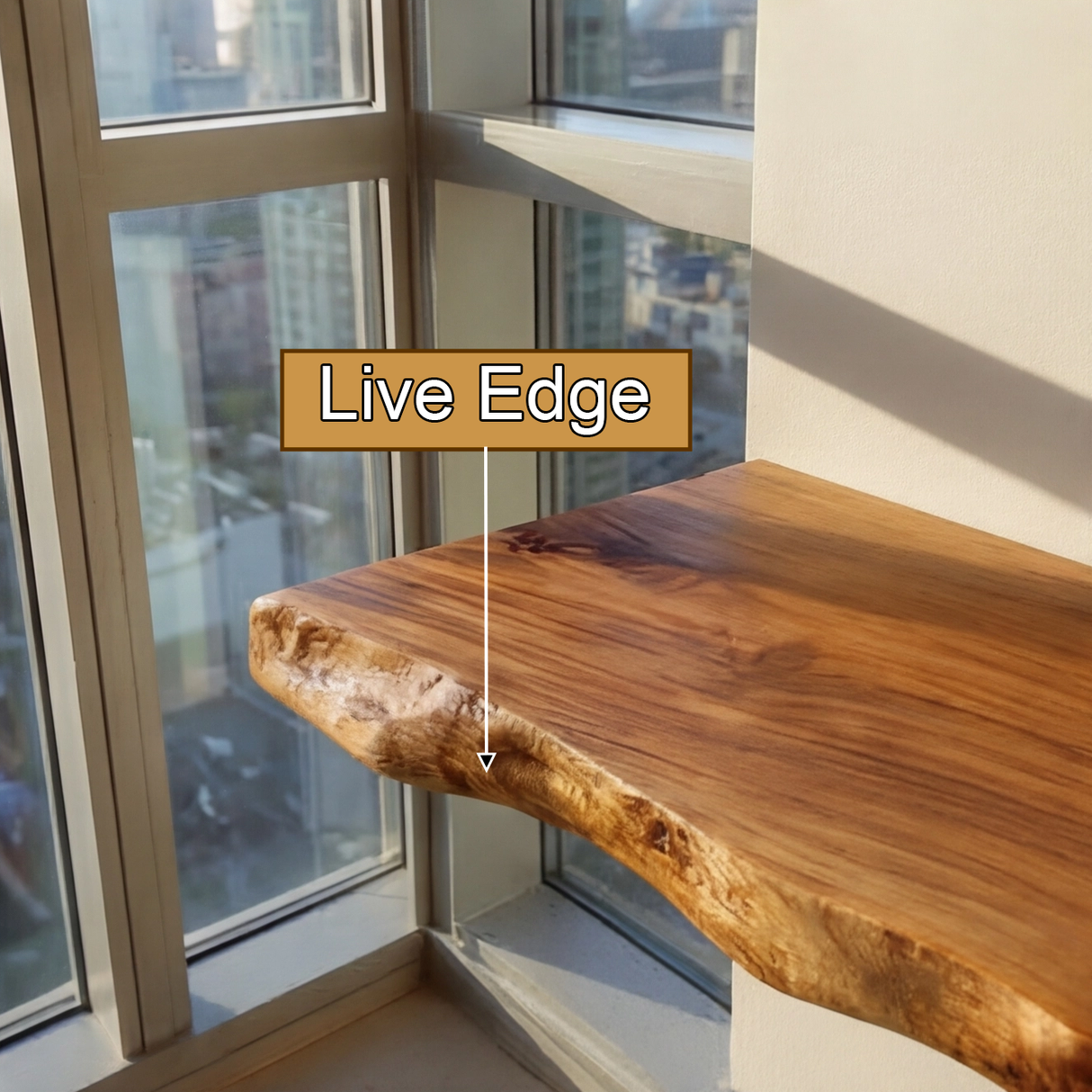 Terano Live Edge Solid Wood Floating Shelf SPA903984 - Timberustic Floating Shelf