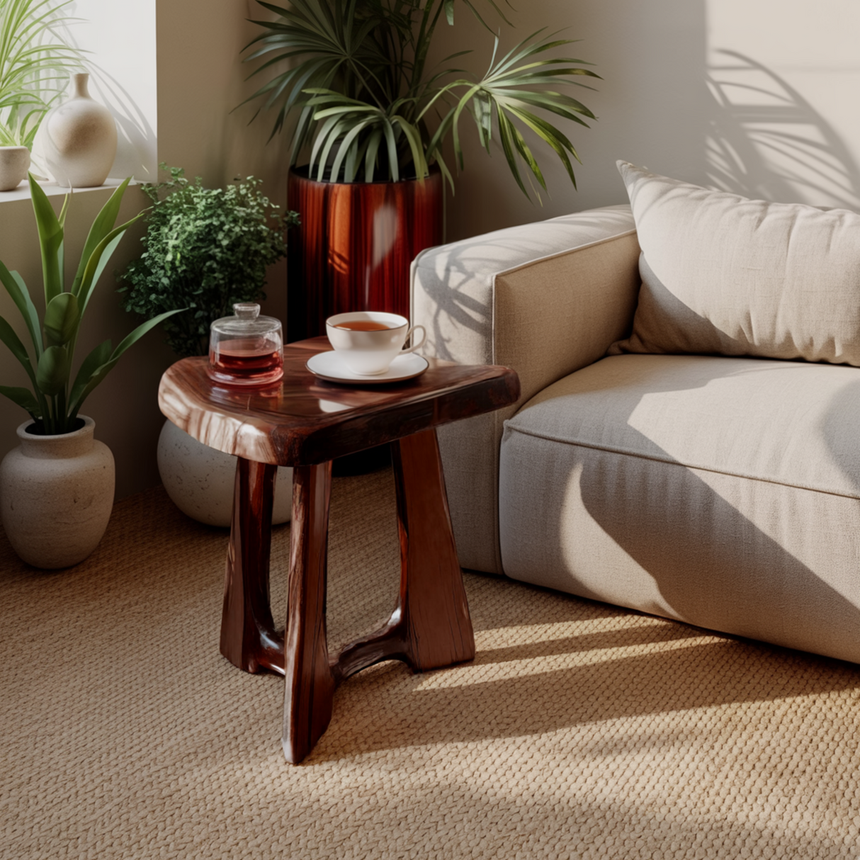 Terrafin Live Edge Solid Wood Side Table - Timberustic Side Table