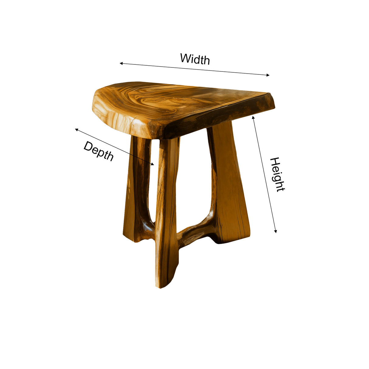 Terrafin Live Edge Solid Wood Side Table - Timberustic Side Table