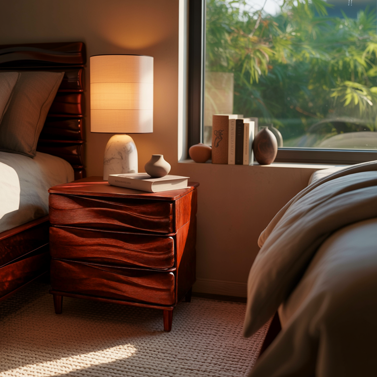 Terrawave Solid Wood Handcrafted Bedside Table - Timberustic Bedside Table