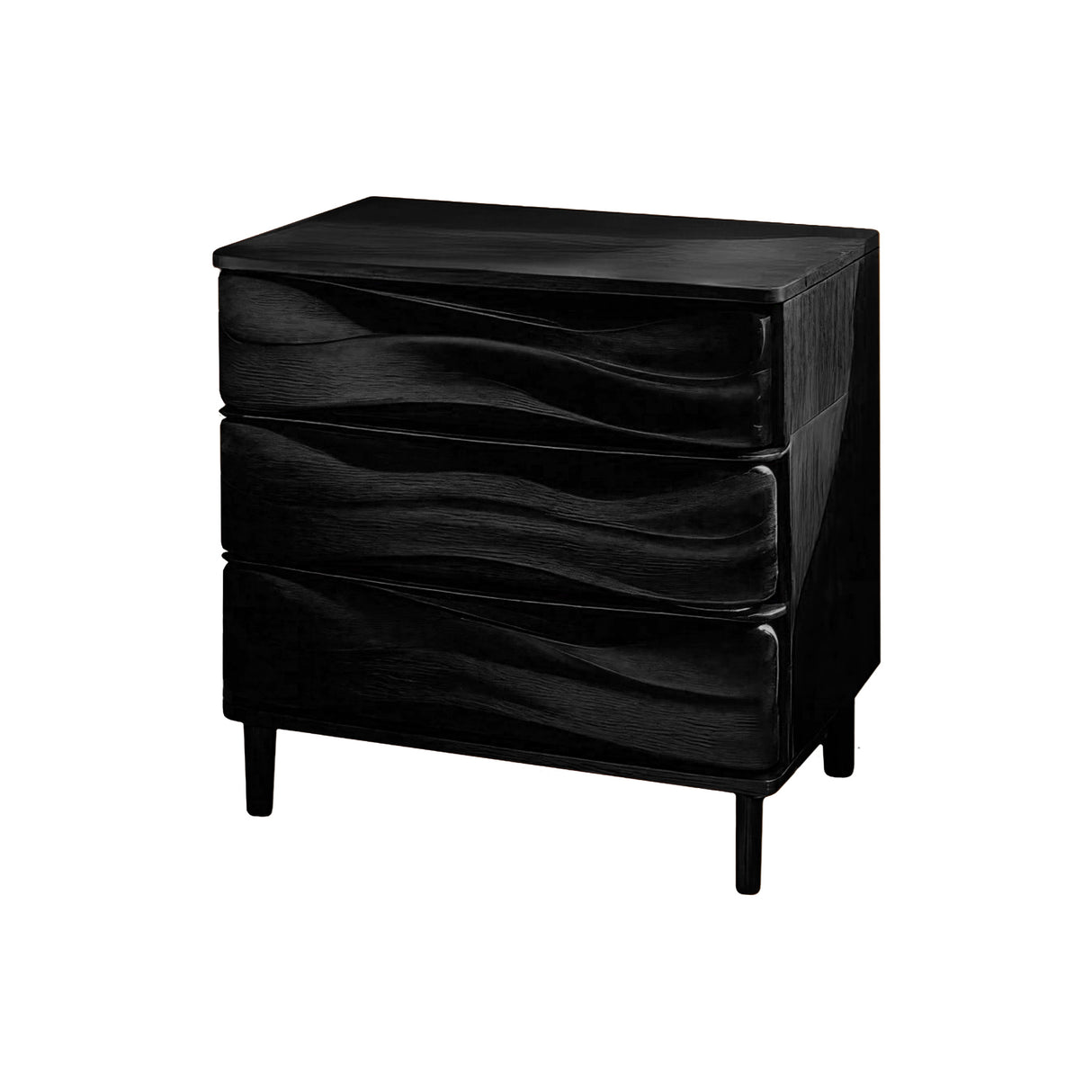 Terrawave Solid Wood Handcrafted Bedside Table Black - Timberustic Bedside Table