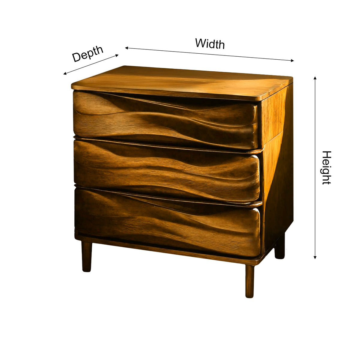 Terrawave Solid Wood Handcrafted Bedside Table - Timberustic Bedside Table