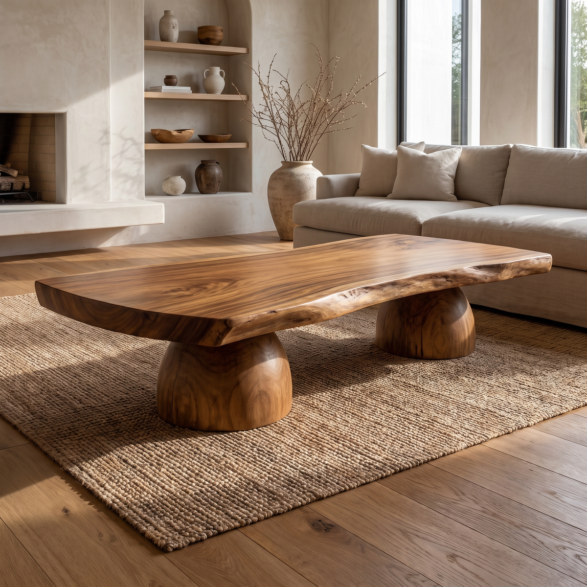 Thalewood Live Edge Solid Wood Coffee Table Brown - Timberustic Coffee Table
