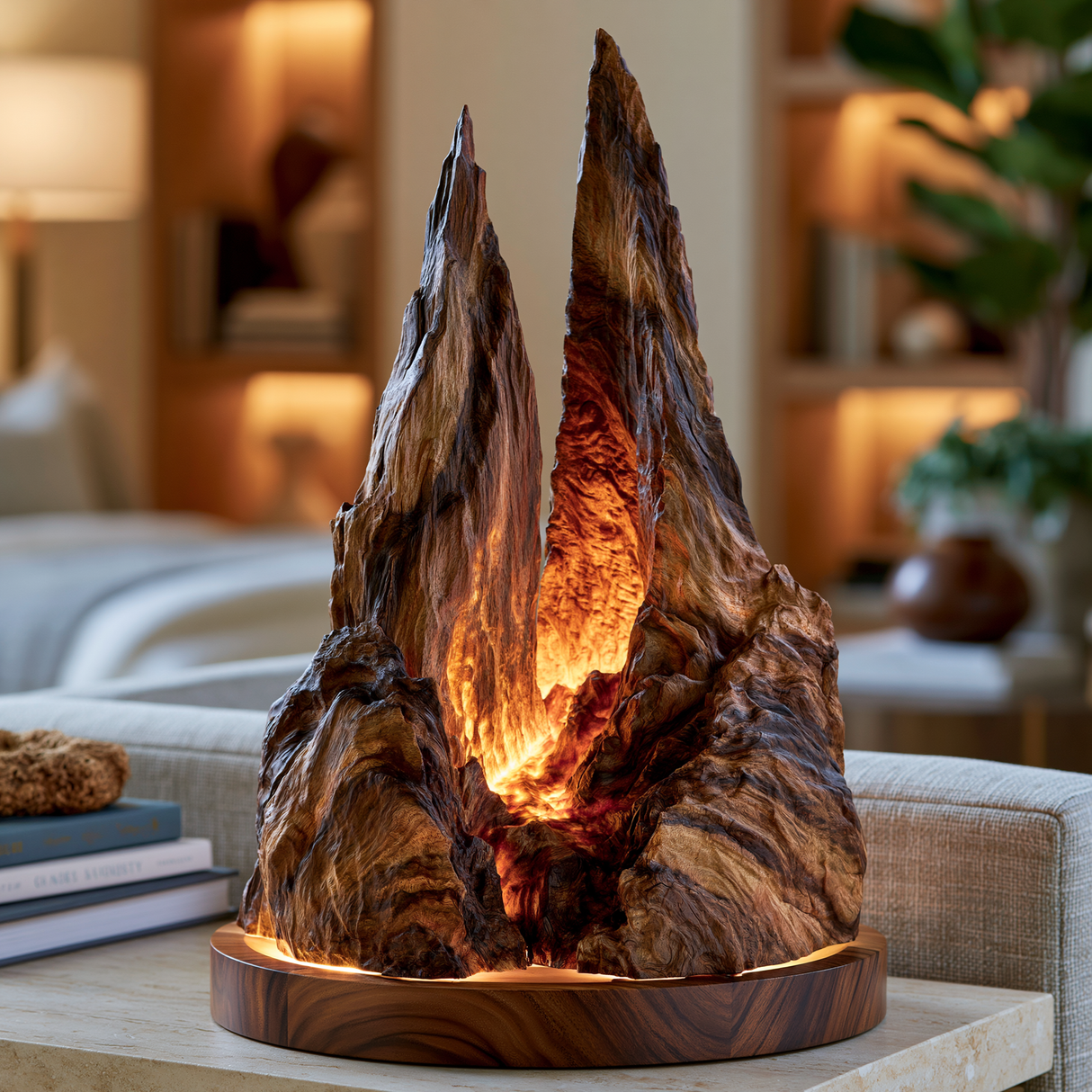Thalmora Sculpted Mountain Table Lamp - Timberustic Table Lamp