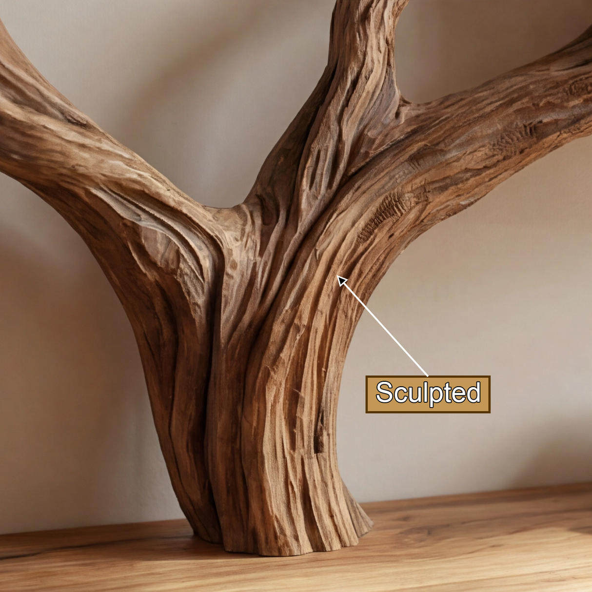 Thalnor Sculpted Solid Wood Console Table with Shelves - Timberustic Console Table with Shelves