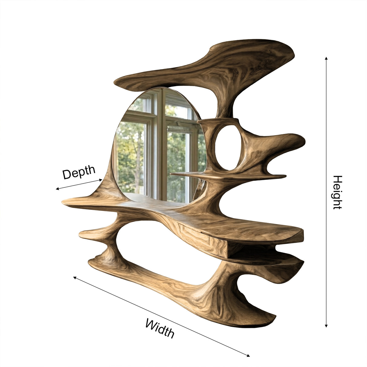 Thaloria Sculpted Solid Wood Cosmetic Table - Timberustic Cosmetic Table