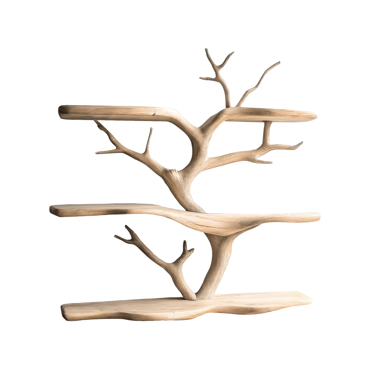 Thalorien Handcrafted Solid Wood Floating Tree Bookshelf