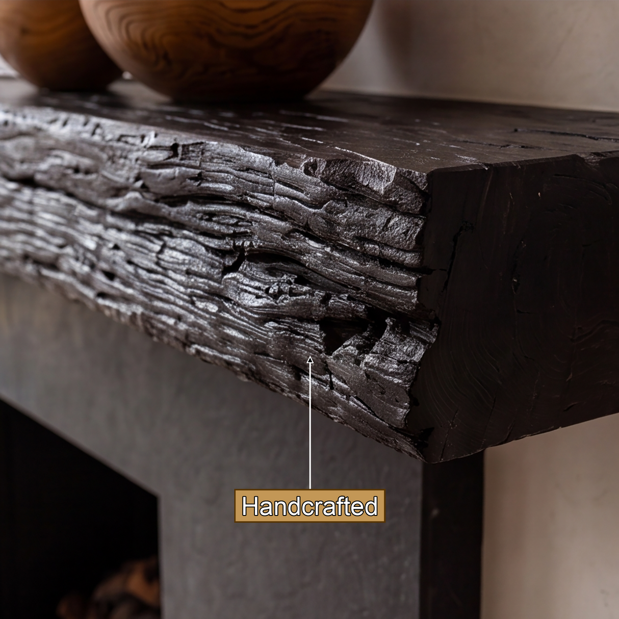 Thalorin Handcrafted Live Edge Solid Wood Fireplace Mantel Shelf SPA023514 - Timberustic Fireplace Mantel Shelf
