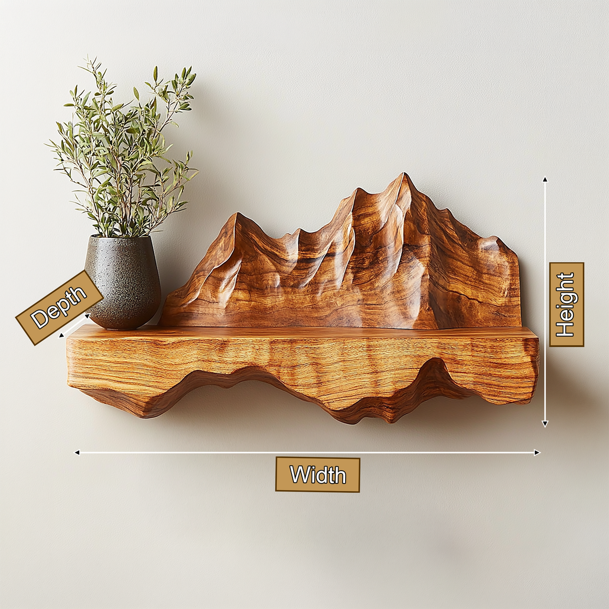 Thalorin Handcrafted Mountain Floating Shelf - Timberustic Floating Shelf