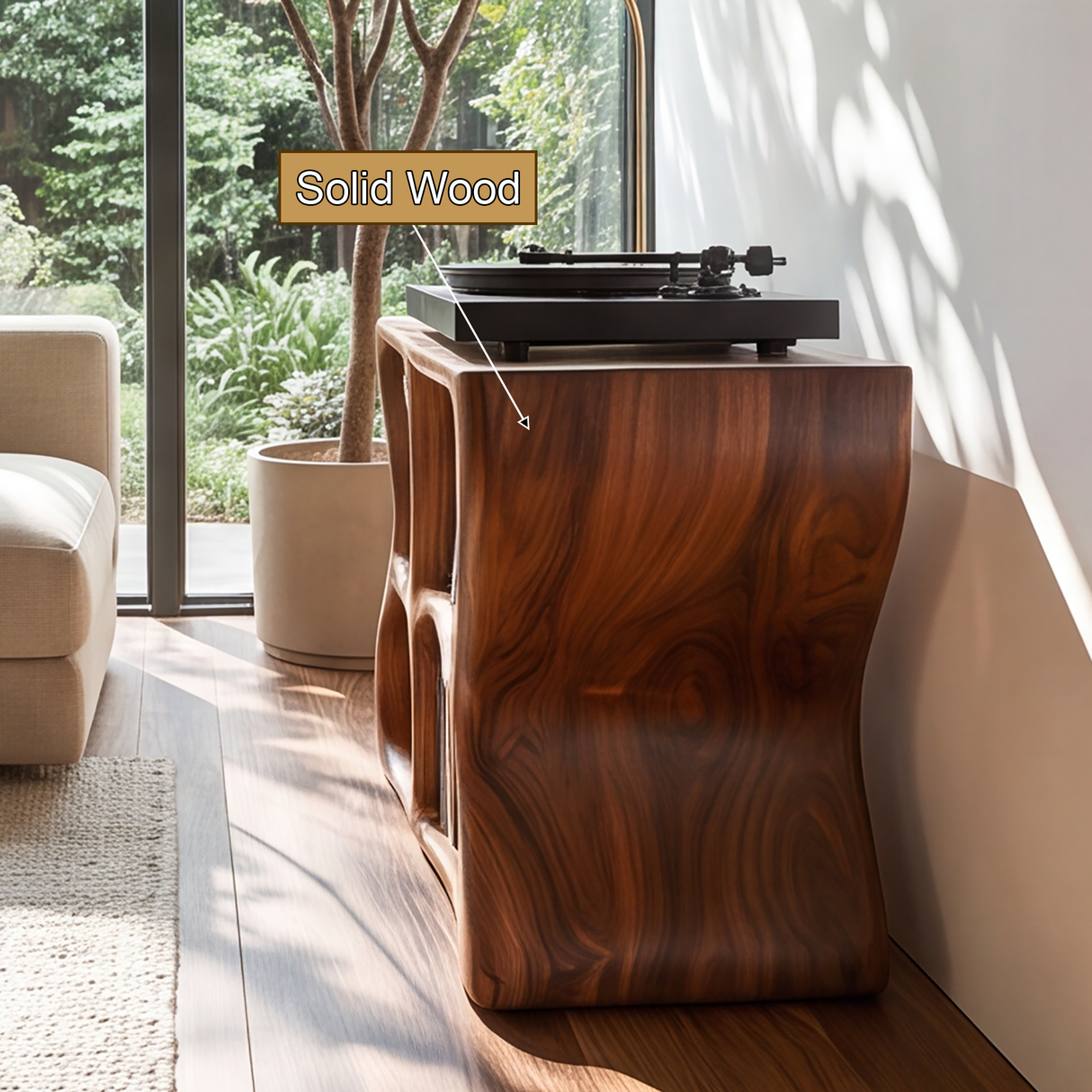 Thalorin Handcrafted Solid Wood Record Player Stand SPA294831